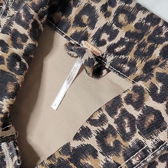 Free People Cheetah Print Denim Jacket - Picture 3 of 5